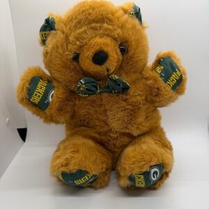 Pillow Pal Green Bay Packers Teddy Bear Bow Tie Plush Toy Soft Huggable Office